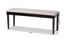 Load image into Gallery viewer, Baxton Studio Giovanni Modern and Contemporary Grey Fabric Upholstered and Dark Brown Finished Wood Dining Bench
