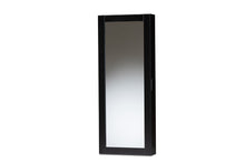 Load image into Gallery viewer, Baxton Studio Pontus Modern and Contemporary Black Finished Wood Wall-Mountable Jewelry Armoire with Mirror
