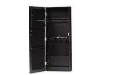 Load image into Gallery viewer, Baxton Studio Pontus Modern and Contemporary Black Finished Wood Wall-Mountable Jewelry Armoire with Mirror
