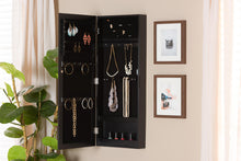 Load image into Gallery viewer, Baxton Studio Pontus Modern and Contemporary Black Finished Wood Wall-Mountable Jewelry Armoire with Mirror
