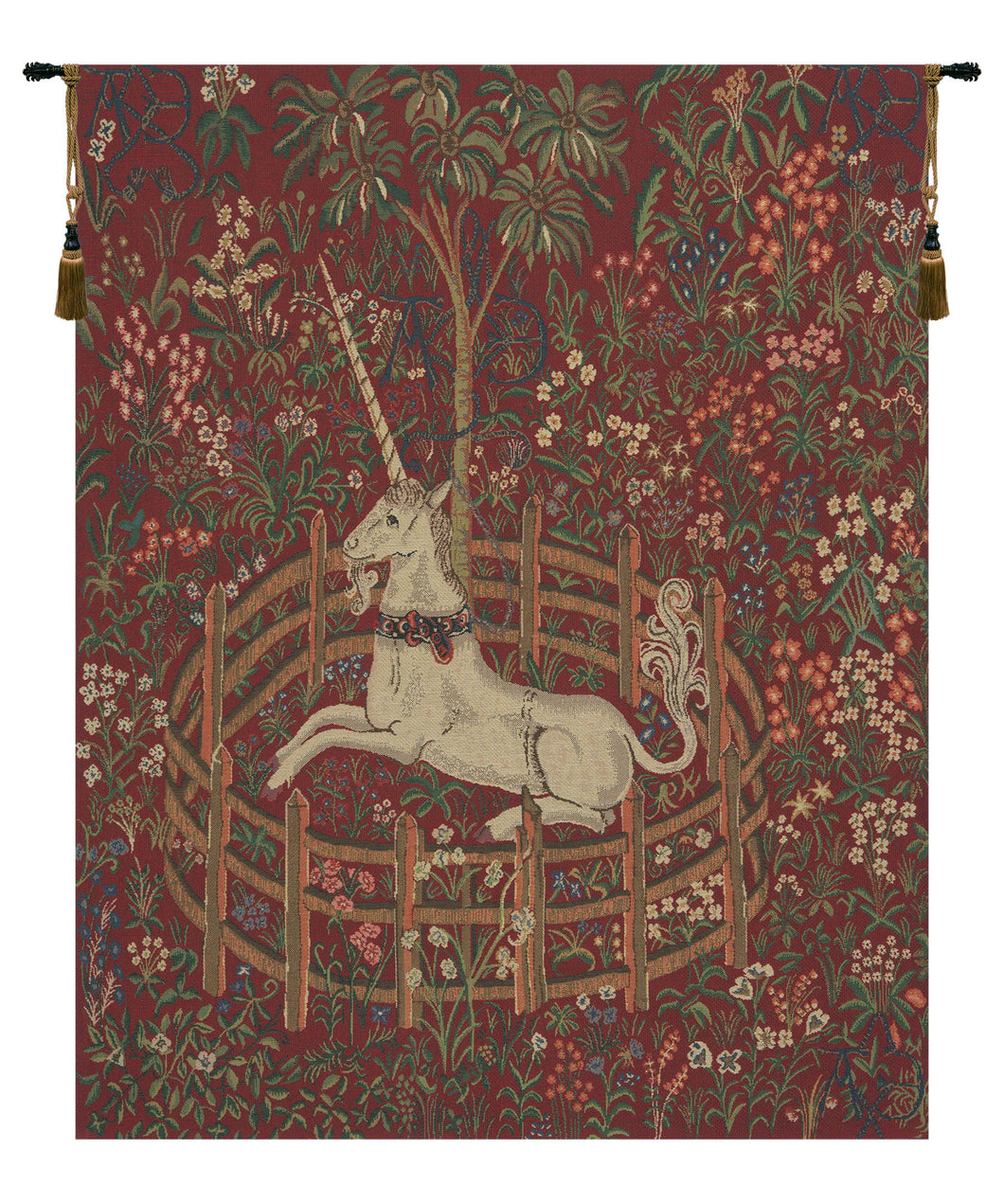 Unicorn In Captivity Red  Tapestry Wholesale