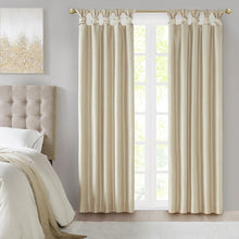 Load image into Gallery viewer, Madison Park Emilia 100% Polyester Solid Faux Silk Twisted Tab Blackout Panel- Champagne MP40-6369 By Olliix

