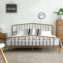 Load image into Gallery viewer, King Size Metal Bed Frame with Headboard &amp; Footboard-Brown
