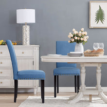 Load image into Gallery viewer, Set of 2 Fabric Upholstered Dining Chairs with Nailhead-Blue
