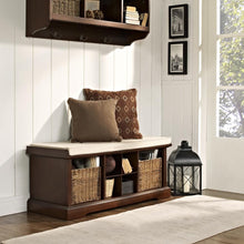 Load image into Gallery viewer, Brennan Storage Bench Mahogany/Tan - Bench, 2 Wicker Basekets
