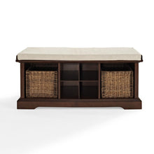 Load image into Gallery viewer, Brennan Storage Bench Mahogany/Tan - Bench, 2 Wicker Basekets
