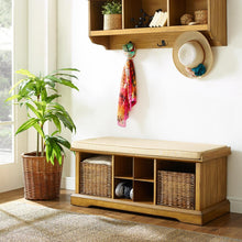 Load image into Gallery viewer, Brennan Storage Bench Natural/Tan - Bench, 2 Wicker Basekets
