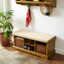 Load image into Gallery viewer, Brennan Storage Bench Natural/Tan - Bench, 2 Wicker Basekets
