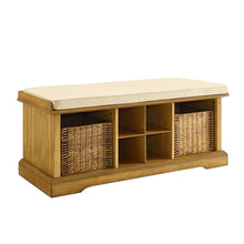 Load image into Gallery viewer, Brennan Storage Bench Natural/Tan - Bench, 2 Wicker Basekets
