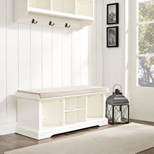 Load image into Gallery viewer, Brennan Storage Bench White/Tan - Bench, 2 Wicker Basekets
