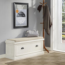 Load image into Gallery viewer, Seaside Entryway Bench Distressed White
