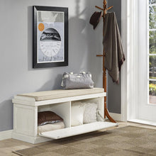 Load image into Gallery viewer, Seaside Entryway Bench Distressed White
