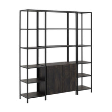 Load image into Gallery viewer, Jacobsen 3Pc Etagere Set Brown Ash/Matte Black - Large Etagere &amp; 2 Narrow Etageres
