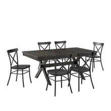 Load image into Gallery viewer, Hayden 7Pc Dining Set W/Camille Chairs Matte Black/  Slate - Table &amp; 6 Chairs
