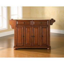 Load image into Gallery viewer, Alexandria Wood Top Full Size Kitchen Island/Cart Cherry/Natural
