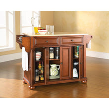 Load image into Gallery viewer, Alexandria Wood Top Full Size Kitchen Island/Cart Cherry/Natural
