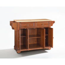 Load image into Gallery viewer, Alexandria Wood Top Full Size Kitchen Island/Cart Cherry/Natural
