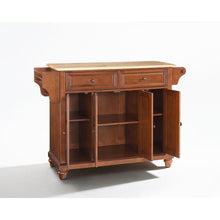 Load image into Gallery viewer, Cambridge Wood Top Full Size Kitchen Island/Cart Cherry/Natural
