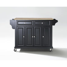 Load image into Gallery viewer, Full Size Wood Top Kitchen Cart Black/Natural
