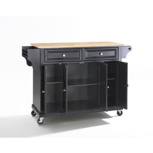 Load image into Gallery viewer, Full Size Wood Top Kitchen Cart Black/Natural
