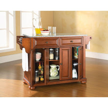 Load image into Gallery viewer, Alexandria Granite Top Full Size Kitchen Island/Cart Cherry/Gray
