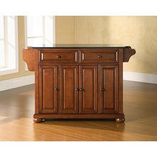 Load image into Gallery viewer, Alexandria Granite Top Full Size Kitchen Island/Cart Cherry/Black
