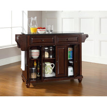 Load image into Gallery viewer, Cambridge Granite Top Full Size Kitchen Island/Cart Mahogany/Black
