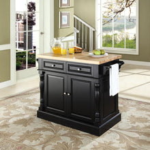 Load image into Gallery viewer, Oxford Butcher Block Kitchen Island Black
