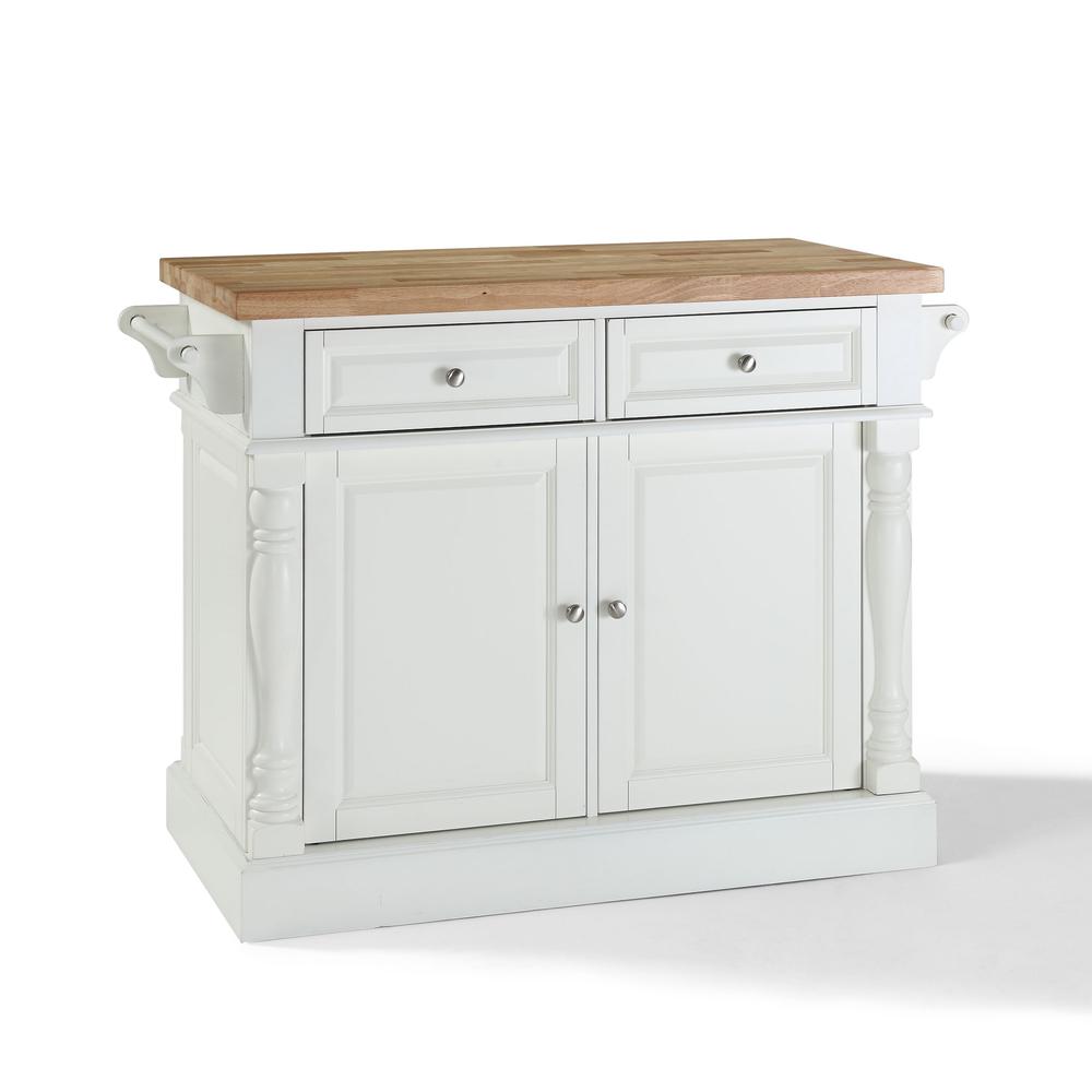 Oxford Butcher Block Kitchen Island White