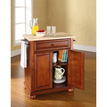 Load image into Gallery viewer, Alexandria Wood Top Portable Kitchen Island/Cart Cherry/Natural
