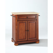 Load image into Gallery viewer, Alexandria Wood Top Portable Kitchen Island/Cart Cherry/Natural
