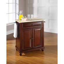 Load image into Gallery viewer, Cambridge Wood Top Portable Kitchen Island/Cart Mahogany/Natural
