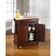 Load image into Gallery viewer, Cambridge Wood Top Portable Kitchen Island/Cart Mahogany/Natural
