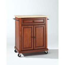 Load image into Gallery viewer, Compact Wood Top Kitchen Cart Cherry/Natural
