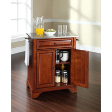 Load image into Gallery viewer, Lafayette Stainless Steel Top Portable Kitchen Island/Cart Cherry/Stainless Steel
