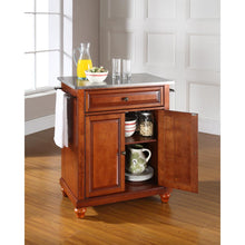 Load image into Gallery viewer, Cambridge Stainless Steel Top Portable Kitchen Island/Cart Cherry/Stainless Steel
