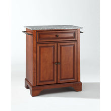 Load image into Gallery viewer, Lafayette Granite Top Portable Kitchen Island/Cart Cherry/Gray
