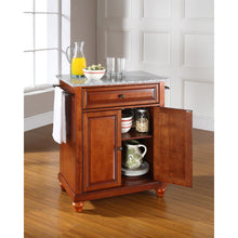 Load image into Gallery viewer, Cambridge Granite Top Portable Kitchen Island/Cart Cherry/Gray
