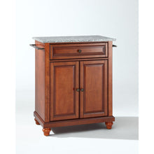 Load image into Gallery viewer, Cambridge Granite Top Portable Kitchen Island/Cart Cherry/Gray
