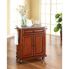 Load image into Gallery viewer, Compact Granite Top Kitchen Cart Cherry/Gray
