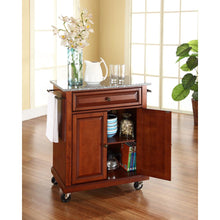 Load image into Gallery viewer, Compact Granite Top Kitchen Cart Cherry/Gray
