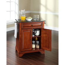 Load image into Gallery viewer, Lafayette Granite Top Portable Kitchen Island/Cart Cherry/Black
