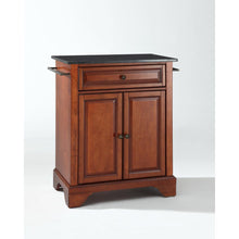 Load image into Gallery viewer, Lafayette Granite Top Portable Kitchen Island/Cart Cherry/Black
