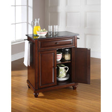 Load image into Gallery viewer, Cambridge Granite Top Portable Kitchen Island/Cart Mahogany/Black
