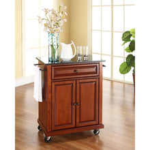 Load image into Gallery viewer, Compact Granite Top Kitchen Cart Cherry/Black
