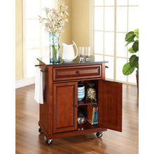 Load image into Gallery viewer, Compact Granite Top Kitchen Cart Cherry/Black
