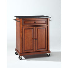 Load image into Gallery viewer, Compact Granite Top Kitchen Cart Cherry/Black
