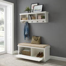 Load image into Gallery viewer, Seaside 2Pc Entryway Set Distressed White - Bench, Shelf
