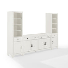 Load image into Gallery viewer, Tara 3Pc Entertainment Set Distressed White - Sideboard &amp; 2 Bookcases
