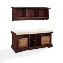 Load image into Gallery viewer, Brennan 2Pc Entryway Set Mahogany/Tan - Bench, Shelf
